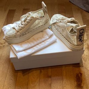 Chloé Lauren Sneakers in beige size 37 (6.5 US)